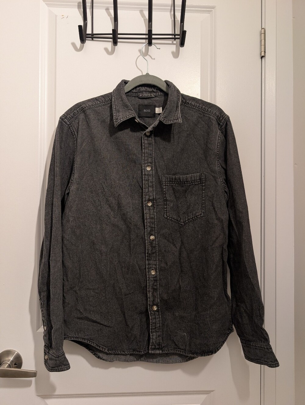 Black Denim Button-Up Shirt - BDG